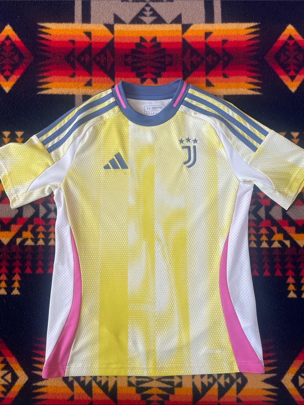adidas Yellow and Pink Juventus Short-Sleeve Soccer Jersey #4